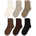 Womens Viscose Bamboo Crew Socks Thin Casual Ultra Soft Colorful Above Ankle Socks Breathable Comfortable 3/6 Pairs