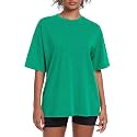 Womens Washed Vintage Oversized T-Shirt Baggy Workout Tops Short Sleeve Cotton Tshirts Streetwear Boyfriend Tee