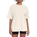 Womens Washed Vintage Oversized T-Shirt Baggy Workout Tops Short Sleeve Cotton Tshirts Streetwear Boyfriend Tee