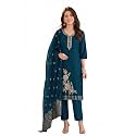 Womens Zardozi Floral Embroidered Kurta with Pant