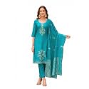 Womens Zardozi Floral Embroidered Kurta with Pant