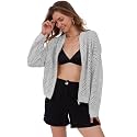 HOCANDY Womens Zip Up Crochet Cardigan Sweater