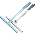 WONDAY Shower Squeegee for Glass Doors, 12" Long Handle Window Squeegee Cleaning Tool, Streak-Free Silicone Blade for Bathroom Mirror, High Windows, Car Windshield (2 Pack,Bluegrey)