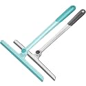 WONDAY Shower Squeegee for Glass Doors Tile and Walls 2 Pack Squiggy Bathroom Windows with 360° Rotation Rubber Blade (Greengrey)