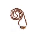 Wonder Care - Original Nepali 2 Mukhi Rudraksha Bead Mala/Rudraksha Bead Natural Rudra (108+1) Rosary Bead Jap Mala for Meditation (2 Mukhi Jaap Mala)