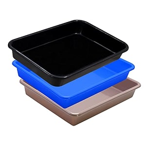 wonder exel small rectangular multipurpose organising amp storage plastic tray set of 3 multicolour standard excelsmall mix blue choco black