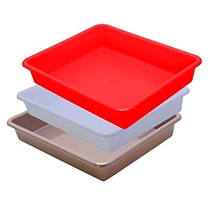 wonder exel small rectangular multipurpose organising amp storage plastic tray set of 3 multicolour standard excelsmall mix white red choco