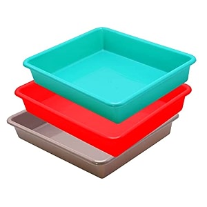 wonder exel small rectangular multipurpose organising amp storage plastic tray set of 3 multicolour standard excelsmall mix red green choco