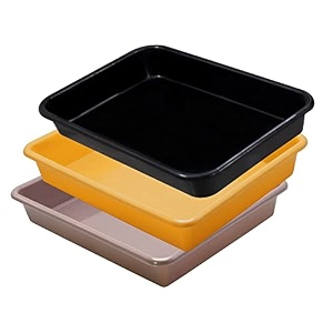 wonder exel small rectangular multipurpose organising amp storage plastic tray set of 3 multicolour standard excelsmall mix yellow choco black