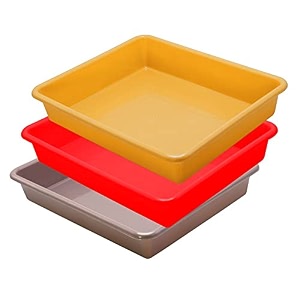 wonder exel small rectangular multipurpose organising amp storage plastic tray set of 3 multicolour standard excelsmall mix red yellow choco