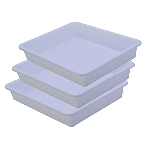 wonder exel small rectangular multipurpose organising amp storage plastic tray set of 3 multicolour standard excelsmall mix white