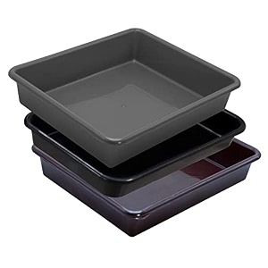 wonder exel small rectangular multipurpose organising amp storage plastic tray set of 3 multicolour standard excelsmall mix brown grey black