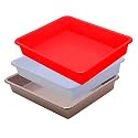 Wonder Exel Small Rectangular Multipurpose Organising &amp; Storage Plastic Tray, Set of 3, Multicolour, Standard (EXCELSMALL) (Mix) (White Red Choco)