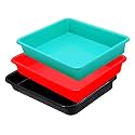 Wonder Exel Small Rectangular Multipurpose Organising &amp; Storage Plastic Tray, Set of 3, Multicolour, Standard (EXCELSMALL) (Mix) (Red Green Black)