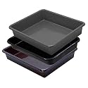 Wonder Exel Small Rectangular Multipurpose Organising &amp; Storage Plastic Tray, Set of 3, Multicolour, Standard (EXCELSMALL) (Mix) (Choco Grey Black)