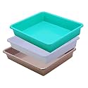Wonder Exel Small Rectangular Multipurpose Organising &amp; Storage Plastic Tray, Set of 3, Multicolour, Standard (EXCELSMALL) (Mix) (White Green Choco)