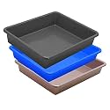 Wonder Exel Small Rectangular Multipurpose Organising &amp; Storage Plastic Tray, Set of 3, Multicolour, Standard (EXCELSMALL) (Mix) (Blue Choco Grey)
