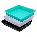 Wonder Exel Small Rectangular Multipurpose Organising &amp; Storage Plastic Tray, Set of 3, Multicolour, Standard (EXCELSMALL) (Mix) (White Green Black)