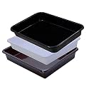 Wonder Exel Small Rectangular Multipurpose Organising &amp; Storage Plastic Tray, Set of 3, Multicolour, Standard (EXCELSMALL) (Mix) (White Brown Black)
