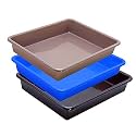Wonder Exel Small Rectangular Multipurpose Organising &amp; Storage Plastic Tray, Set of 3, Multicolour, Standard (EXCELSMALL) (Mix) (Blue Brown Choco)