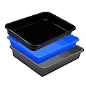 Wonder Exel Small Rectangular Multipurpose Organising &amp; Storage Plastic Tray, Set of 3, Multicolour, Standard (EXCELSMALL) (Mix) (Blue Grey Black)