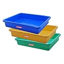 Simply Home Multipurpose Rectangular Small Plastic Trays| Stationary Office Organiser Tray | Strong Plastic Material | Colorful Stackable Storage Trays for Home &amp; Office |Pack of 3 | Red Yellow Blue