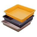 Wonder Exel Small Rectangular Multipurpose Organising &amp; Storage Plastic Tray, Set of 3, Multicolour, Standard (EXCELSMALL) (Mix) (Yellow Brown Choco)