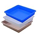 Wonder Exel Small Rectangular Multipurpose Organising &amp; Storage Plastic Tray, Set of 3, Multicolour, Standard (EXCELSMALL) (Mix) (White Blue Choco)