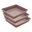 Wonder Exel Small Rectangular Multipurpose Organising &amp; Storage Plastic Tray, Set of 3, Multicolour, Standard (EXCELSMALL) (Mix) (Choco)
