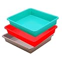 Wonder Exel Small Rectangular Multipurpose Organising &amp; Storage Plastic Tray, Set of 3, Multicolour, Standard (EXCELSMALL) (Mix) (Red Green Choco)