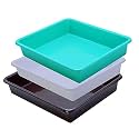 Wonder Exel Small Rectangular Multipurpose Organising &amp; Storage Plastic Tray, Set of 3, Multicolour, Standard (EXCELSMALL) (Mix) (White Green Brown)