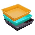Wonder Exel Small Rectangular Multipurpose Organising &amp; Storage Plastic Tray, Set of 3, Multicolour, Standard (EXCELSMALL) (Mix) (Green Yellow Brown)