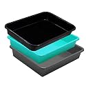 Wonder Exel Small Rectangular Multipurpose Organising &amp; Storage Plastic Tray, Set of 3, Multicolour, Standard (EXCELSMALL) (Mix) (Green Grey Black)