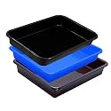 Wonder Exel Small Rectangular Multipurpose Organising &amp; Storage Plastic Tray, Set of 3, Multicolour, Standard (EXCELSMALL) (Mix) (Blue Brown Black)