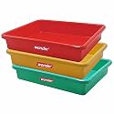 Simply Home Multipurpose Rectangular Small Plastic Trays| Stationary Office Organiser Tray | Strong Plastic Material | Colorful Stackable Storage Trays for Home &amp; Office |Pack of 3 | Red Yellow Blue