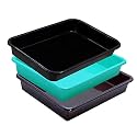 Wonder Exel Small Rectangular Multipurpose Organising &amp; Storage Plastic Tray, Set of 3, Multicolour, Standard (EXCELSMALL) (Mix) (Green Brown Black)