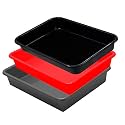 Wonder Exel Small Rectangular Multipurpose Organising &amp; Storage Plastic Tray, Set of 3, Multicolour, Standard (EXCELSMALL) (Mix) (Red Grey Black)