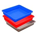 Wonder Exel Small Rectangular Multipurpose Organising &amp; Storage Plastic Tray, Set of 3, Multicolour, Standard (EXCELSMALL) (Mix) (Red Blue Choco)