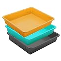 Wonder Exel Small Rectangular Multipurpose Organising &amp; Storage Plastic Tray, Set of 3, Multicolour, Standard (EXCELSMALL) (Mix) (Green Yellow Grey)