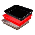 Wonder Exel Small Rectangular Multipurpose Organising &amp; Storage Plastic Tray, Set of 3, Multicolour, Standard (EXCELSMALL) (Mix) (Red Choco Black)