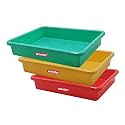 Wonder Exel Small Rectangular Multipurpose Organising &amp; Storage Plastic Tray, Set of 3, Multicolour, Standard (EXCELSMALL) (Mix) (Yellow Green RED)