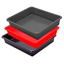 Wonder Exel Small Rectangular Multipurpose Organising &amp; Storage Plastic Tray, Set of 3, Multicolour, Standard (EXCELSMALL) (Mix) (Red Brown Grey)