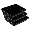 Morvi Nexa Small Multipurpose Stackable Plastic Storage Tray| Home,Kitchen,Office,School,Commercial,Industry,Lab,Hospital,Paper,Desk Organiser|21 x 27 x 5| Set of 3 | Black