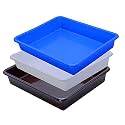 Wonder Exel Small Rectangular Multipurpose Organising &amp; Storage Plastic Tray, Set of 3, Multicolour, Standard (EXCELSMALL) (Mix) (White Blue Brown)