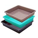 Wonder Exel Small Rectangular Multipurpose Organising &amp; Storage Plastic Tray, Set of 3, Multicolour, Standard (EXCELSMALL) (Mix) (Green Brown Choco)
