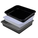 Wonder Exel Small Rectangular Multipurpose Organising &amp; Storage Plastic Tray, Set of 3, Multicolour, Standard (EXCELSMALL) (Mix) (White Grey Black)