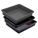 Wonder Exel Small Rectangular Multipurpose Organising &amp; Storage Plastic Tray, Set of 3, Multicolour, Standard (EXCELSMALL) (Mix) (Brown Grey Black)