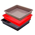 Wonder Exel Small Rectangular Multipurpose Organising &amp; Storage Plastic Tray, Set of 3, Multicolour, Standard (EXCELSMALL) (Mix) (Red Brown Choco)