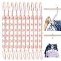 Wonder Hanger Max Space Saving Hangers, 10-Pack, 360° Hooks, Pastel Pink