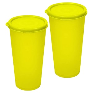 wonder homeware every day big glass set of 6 pc 600 ml yellow color